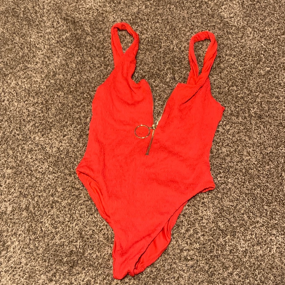 Fletch brand (JoJo Fletcher’s clothing line) swim suit/bodysuit - bright red